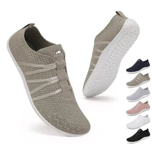 Produktbild: Geweo Frauen Schnell Trocknend Turnschuhe Herren Leicht Mesh Atmungsaktive Laufschuhe Fitnessschuhe Damen Straßenlaufschuhe Kletterschuhe Männer Frauen Schuhe Running Sneakers Khaki 43EU