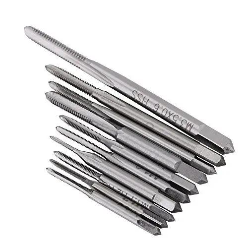 Produktbild: Gewindeschneider Set, 10 Stück Gewindebohrer Set, M1, M1.2, M1.4, M1.6, M1.7, M1.8, M2, M2.5, M3, M3.5 Micro Taps Machine Hand Screw Thread Taps Set