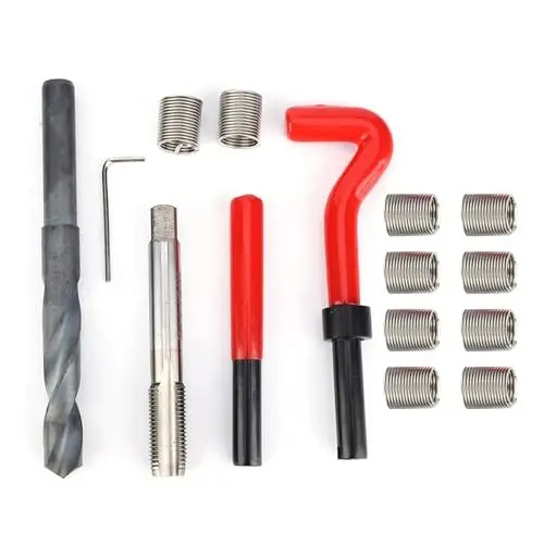 Produktbild: Fafeicy 15 Stück Gewindeschneidsatz, Gewindeeinsätze M14x1,5 Innengewinde Reparaturzubehör Sortiment Kit Bohrer, Zündkerzengewinde Reparatursätze für Kraftfahrzeuge