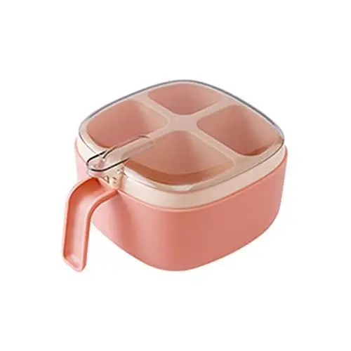 Produktbild: Gewürz-Gewürzbox, 4 Gitter, Salz- und Pfeffer-Gewürzbox, Deckel, Gewürzglas, Chilipulver, Gewürzbehälter (rosa)