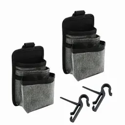 Produktbild: gexuamz Aufbewahrungstasche für Lüftungsschlitze Aufhängen Organizer Auto Air Vent Outlet Organizer - Car Halter Tasche mit Haken für Lagerung Handy, Schlüssel, Brille, Schwarze PU-Leder(2 Stück)