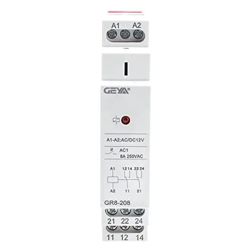 Produktbild: GEYA Zwischenrelais Hilfsrelais 8A 2Kontakte-Relais (GR8-208,AC/DC12V)