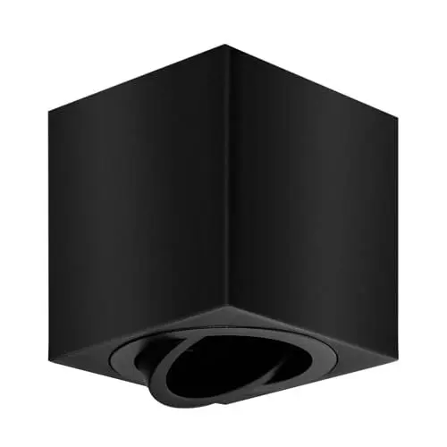 Produktbild: GeyouLux Aufbauspots Eckig, 30° Schwenkbar Deckenspots Schwarz, Φ80×84mm Aufbaustrahler mit GU10 Fassung, Aufputz 230v Spots aus Aluminium, Rund Aufbauleuchte Downlight(Keine Lichtquelle)