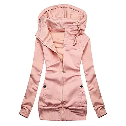 Produktbild: GFPGNDFHG Frühlingsjacke Damen Lang Blazer Marineblau Damen Winterjacke Damen XXL Beliebt Tops Damen Große Größen Swearshirt Frauen Schwarze Tops Damen Weste Damen Elegant Kapuzenjacke Damen