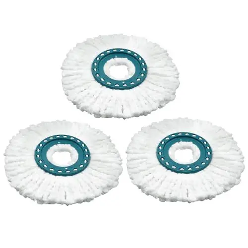 Produktbild: GFRED Set mit 3 Ersatzmoppköpfen kompatibel mit Leifheit Clean Twist Disc Mop Active Nachfüller für Wischmopp aus Mikrofaser, gute Saugfähigkeit, geeignet für alle Arten von Böden