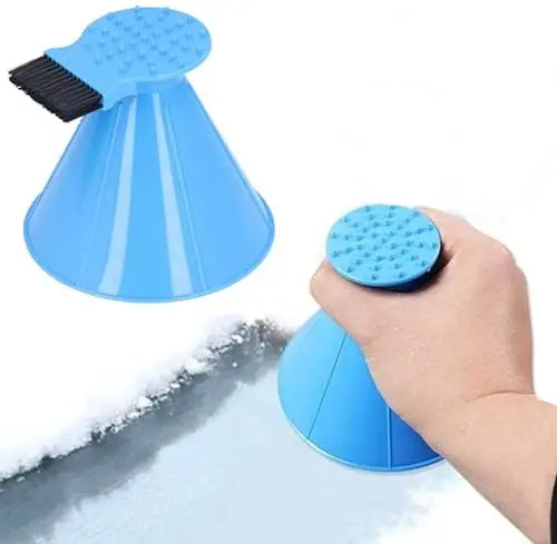 Produktbild: GFRGFH Magischer Eiskratzer, 2 In 1 Multifunktionaler Runder Eiskratzer, KegelföRmiger Magischer Trichter Auto-Windschutzscheiben-Schneeentfernungswerkzeug