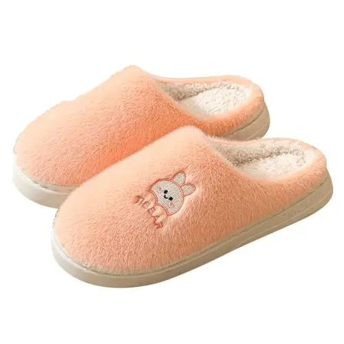 Produktbild: 𝖴gg Tazz Clogs Gefüttert Damen Damen Hausschuhe Hausschuhe für Männer und Frauen, rutschfeste Hausschuhe aus Baumwollleinen für drinnen und draußen, 𝖴gg Plateau Damen Pantoffeln Damen (Orange, 36)