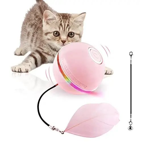 Produktbild: Ggdutu Katzenspielzeug Selbstbeschäftigung Elektrisches Katzenball, Katzen Spielzeug Automatischer 360 Grad Ball, Interaktives Katzenspielzeug mit USB Wiederaufladbarer