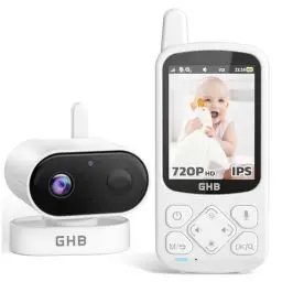 Produktbild: GHB Babyphone mit Kamera 2,8 Zoll 720P HD mit 2000mAh Akku VOX Modus 8 Schlaflieder Nachtsicht Zoom Temperaturüberwachung