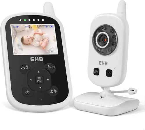 Produktbild: GHB Baby Monitor with Camera Baby Monitor with Eco Mode Intercom Long Battery Life Night Vision etc.
