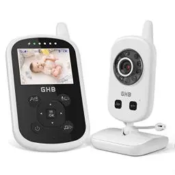 Produktbild: GHB Babyphone mit Kamera Video Baby Monitor 2,4 GHz Gegensprechfunktion ECO Modus Nachtsicht Temperatursensor Schlaflieder Lange Akkulaufzeit, 480p