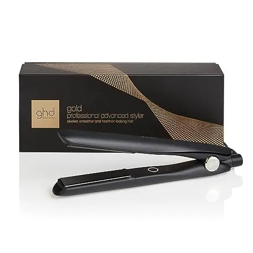 Produktbild: ghd gold - Professioneller Haarglätter zum Glätten, Locken und zum Erzeugen von Wellen, optimale Stylingtemperatur 185ºC, Zweizonen-Technologie, Schwarz