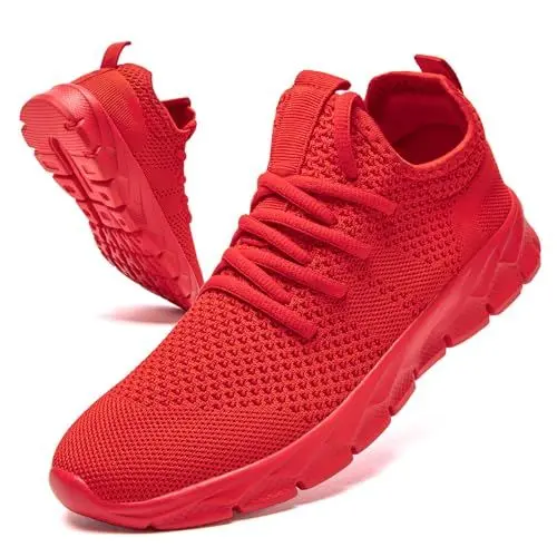 Produktbild: GHFKKB Damen Sneakers Sportschuhe Turnschuhe Laufschuhe Tennisschuhe Gym Joggingschuhe Freizeitschuhe Bequeme Schuhe Rot 40