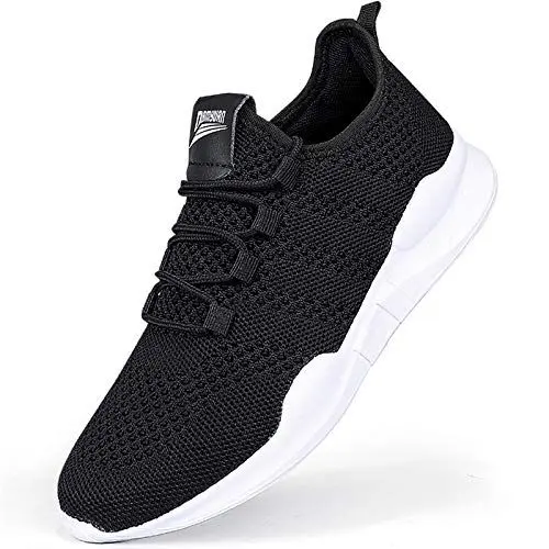 Produktbild: GHFKKB Laufschuhe Herren Turnschuhe Joggingschuhe Leichtgewichts Sneaker Tennisschuhe Fitness Trainingsschuhe Atmungsaktiv Sportschuhe Walking Schuhe Schwarz 43