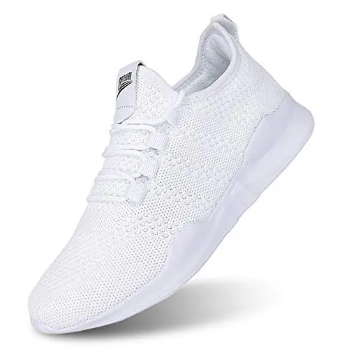 Produktbild: Laufschuhe Herren Turnschuhe Joggingschuhe Leichtgewichts Sneaker Tennisschuhe Fitness Trainingsschuhe Atmungsaktiv Sportschuhe Walking Schuhe Weiß 41