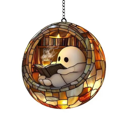 Produktbild: Ghost Bubble Bath Dekorationen,Niedliche Halloween Deko Outdoor und Innen,HalloweenGeister Lesen Dekoration,Aufhängen Herbstdeko,Gartendeko,Wanddeko,Partydeko(D)