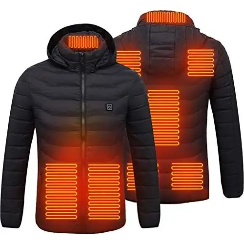 Produktbild: Ghzste Beheizte Jacke für Männer und Frauen, 8-Zonen-Winter-Hoodie, Unisex-USB-betriebene Elektrische Outdoor-Sweatshirts, Jacken Zum Angeln, Camping (L)