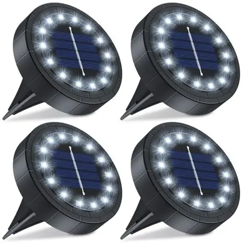 Produktbild: GIACOMO Solar Bodenleuchte 14 LED, Solar Gartenleuchten für Außen IP65 Wasserdicht, Solarleuchte für Garten Solar Außenleuchte außen, für Garten, Rasen, Gehweg, Patio, Auffahrt
