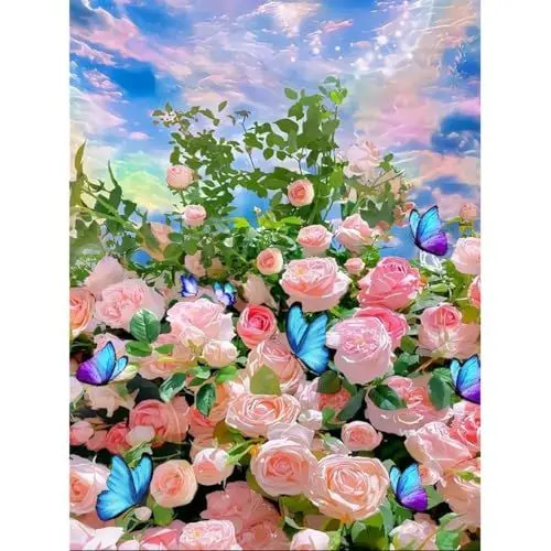 Produktbild: Giahism Blume Malen nach Zahlen Erwachsene-Malen nach Zahlen für Erwachsene Blumen,Plant Paint by Numbers Adult,DIY Ölgemälde für Home Décor(30X40cm)