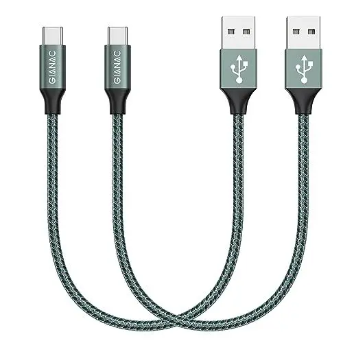 Produktbild: GIANAC USB C Kabel Kurz, (2 Stück 0.5m) 3.1A ladekabel ladekabel usb c schnellladekabel und Synchronisierungskabel USB C für Samsung S10/S9/S8te 10te 9, Huawei P30/P20/Mate 20, Sony Xperia