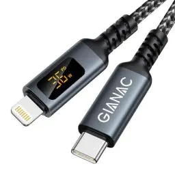 Produktbild: GIANAC USB C auf Lightning Kabel mit LED Display (1M) iPhone Ladekabel 36W Typ C to Lightning Schnellladekabel für iPhone 14,13,12,11,XS, XS Max,XR,X,8,8Plus,7,7Plus,iPad und andere Typ C Geräte