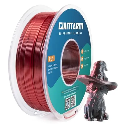 Produktbild: GIANTARM Dual Silk PLA Filament 1.75 mm, 3D Drucker PLA Silk Filament 1 kg/Spule, zweifarbig Rot+Schwarz