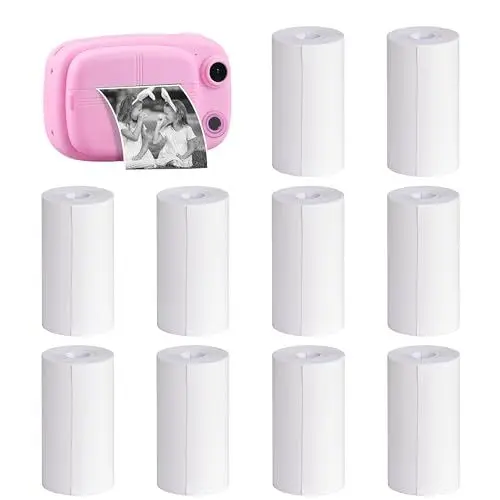 Produktbild: GIBOHOM 10 Rollen Thermopapier (57mm x 30mm) - Hochwertiges Nachfüllpapier für Kinderkameras & Mini-Fotodrucker