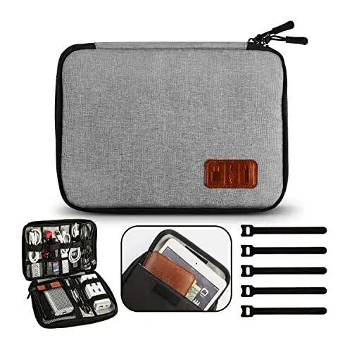 Produktbild: Gibot Kabel Organizer Travel Kabeltasche Tragetasche für Elektronisches Zubehör Universal Reisen Kabel Tasche geeignet zu Kabel Flash-Disk USB Ladegerät Powerbank Speicherkarte Kopfhörer Soundkarte