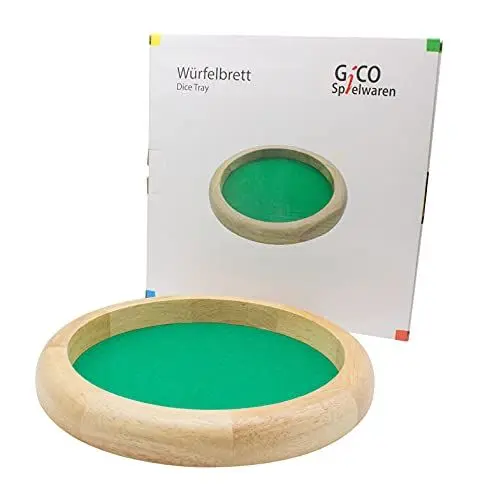Produktbild: GICO Würfelteller/Würfelbrett rund und groß aus Holz Durchmesser 29 cm H 3,5 cm 7955