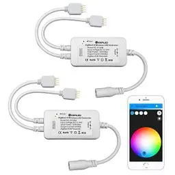 Produktbild: GIDEALED 2 Pack Smart ZigBee 3.0 LED Controller 2 Ausgänge für 4 Pin RGB LED Streifen Dimmen Kompatibel mit Hub Bridge,Amazon Echo Plus,Echo Show(2Gen) App/Alexa Sprachsteuerung Ambiance Lighting