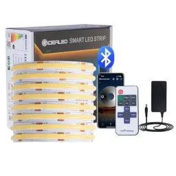 Produktbild: GIDEALED DC24V COB LED Streifen 8m Kit,4000K Tageslicht Dimmbar Flexibler COB LED Strip Light mit 24V Netzteil/RF Fernbedienung/Bluetooth Controller für DIY Beleuchtung Dekoration im Homeoffice