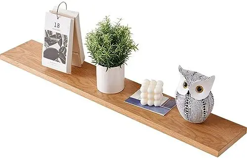 Produktbild: Gieanoo Schweberegal Holz, Wandregal Eiche 90cm Regalbrett Eiche Wandboard Gewürzregal Regalbrett für Badezimmer, Schlafzimmer, Wohnzimmer, Küche, Office