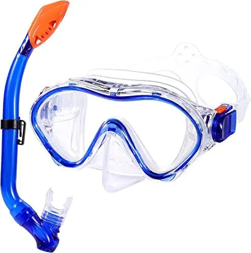 Produktbild: GIEMIT Schnorchelset Taucherbrille Kinder Schwimmbrille ab 5-12 Jahre mit Schnorchel Schnorchelbrille Schnorcheln Tauchmaske Gehärtetes Glas