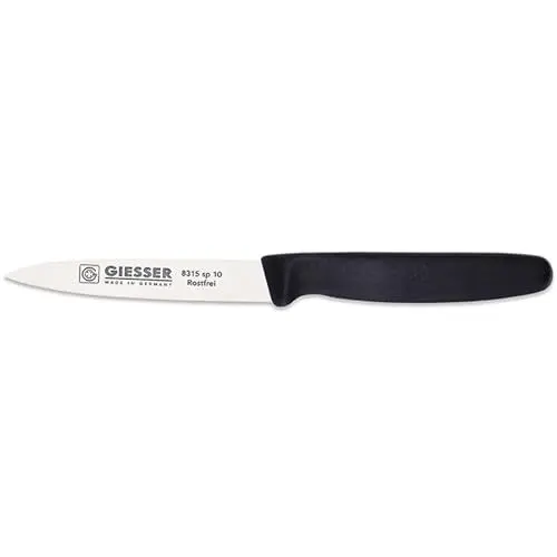 Produktbild: Giesser Gemüsemesser Glatt, Chrom-Molybdän-Edelstahl, Schwarz, 100mm Klingenlänge, 200mm Länge