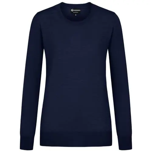 Produktbild: GIESSWEIN Cotton Crew Pullover Damen - Baumwoll Feinstrickpullover Damen elegant, Langarmshirt & Longsleeve Damen, Basic Strickpullover smart Casual
