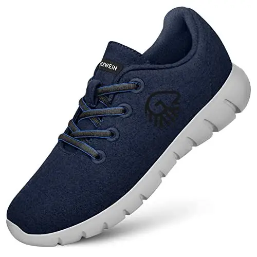 Produktbild: GIESSWEIN Merino Runners Damen, Merino Sneaker Women - Atmungsaktive Frauen Schuhe Geruchsneutral - ohne Socken - natürliche Merinowolle 3D Stretch, Leichte Sport und Freizeit Schuhe - Merino Wool