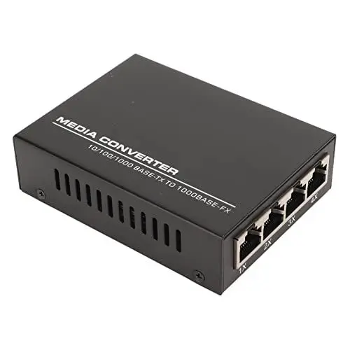 Produktbild: Gigabit-Ethernet-Medienkonverter, SFP-Glasfaser-auf-RJ45-Ethernet-Adapter, 1000Base auf 10/100/1000Base-T, Glasfaser-Transceiver-SFP-Modul, Bis zu 120 Km