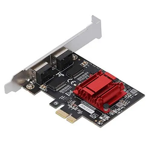 Produktbild: Gigabit-Ethernet-PCI-Express-PCI-E-Netzwerkkarte, Dual-Port-Server-Computer PCI-Express-Gigabit-Ethernet-Karte RJ45-LAN-Controller Für -82576EB