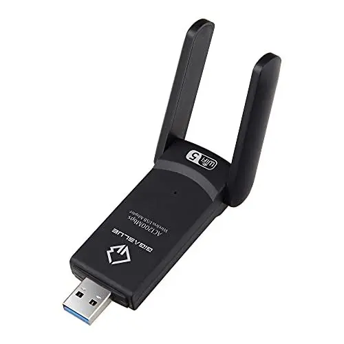 Produktbild: GigaBlue Ultra 1200Mbps W-LAN 2.4 & 5 GHz USB 3.0 WiFi Dual Band Adapter 5GHz+2.4GHz 2x5 dBi High Speed 802.11ac Wireless Netzwerk Adapter WiFi Empfänger für Windows/Mac OS/Linux