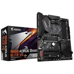 Produktbild: GIGABYTE B550 AORUS ELITE V2 Mainboard – AMD Ryzen 5000 CPUs, 12+2 Phasen VRM, bis zu 4733 MHz DDR4, 1xPCIe 4.0 + 1xPCIe 3.0 M.2, 2.5GbE LAN, USB 3.2 Gen 2