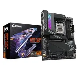 Produktbild: GIGABYTE B650E AORUS PRO X USB4 Motherboard - Unterstützt AMD AM5 CPUs, 16+2+2 Digital VRM, bis zu 8000MHz DDR5 (OC), 4xPCIe 5.0 M2, Wi-Fi 7, 2.5GbE LAN, USB 3.2 Gen 2 2x2