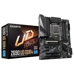 Produktbild: Gigabyte Z690 UD DDR4 ATX Motherboard - Supports 12th Gen Intel Core Processors (LGA 1700), DDR4-5333MHz(OC) Memory, 2.5GbE LAN, 1x PCIe 5.0 x16 Slot, 3X NVMe PCIe 4.0 x4 M.2 & USB 3.2 Gen 2x2 Type-C