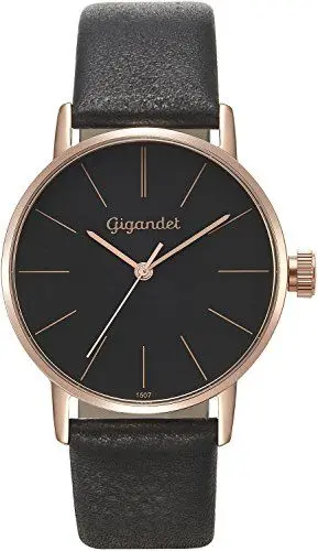 Produktbild: Gigandet Damen-Armbanduhr Quarzwerk Analog mit Lederarmband G43-018