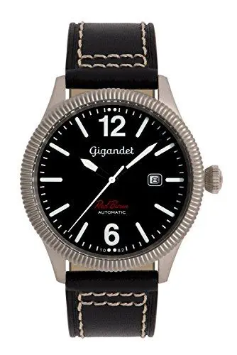 Produktbild: Gigandet Herrenuhr Automatik Analog mit Lederarmband schwarz Red Baron G8-008