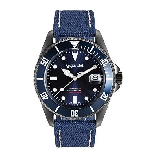 Produktbild: Gigandet Herrenuhr Automatik Analog mit Ledertextil-Armband Sea Ground G2-022