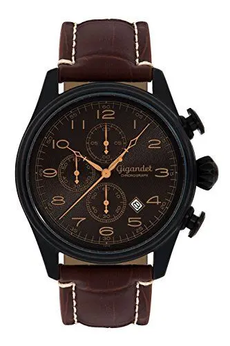 Produktbild: Gigandet Herrenuhr Chronograph Analog Quarzwerk Leder braun G41-005