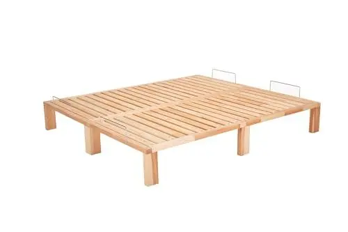 Produktbild: Gigapur Kiefer massiv Holzbett G56, naturbelassen, mit Standardfuß 25 cm Höhe, inkl. Lattenrost und Matratzenbügeln, Liegefläche 180x200 cm Best. aus 2X 90 x 200 cm