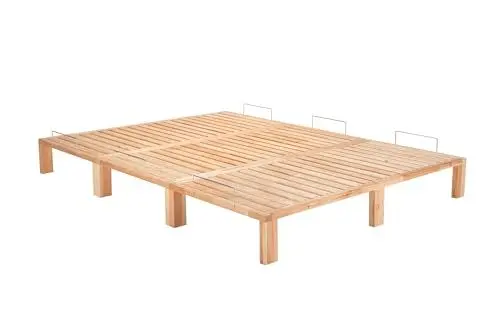 Produktbild: Gigapur Kiefer massiv Holzbett G56, naturbelassen, mit Standardfuß 25 cm Höhe, inkl. Lattenrost und Matratzenbügeln, Liegefläche 280x200 cm Best. aus 2X 90 x 200 cm, 1x 100 x 200 cm