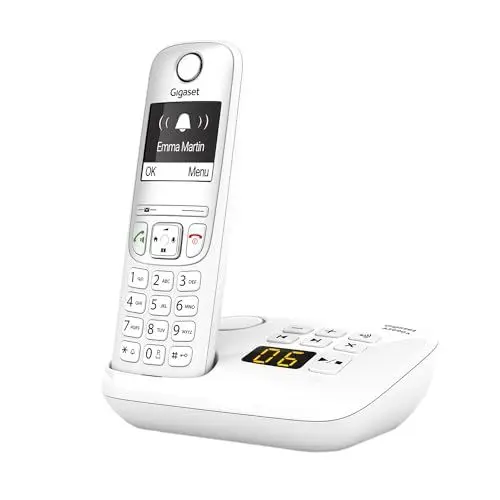 Produktbild: Gigaset AS690A - Schnurloses DECT-Telefon mit Anrufbeantworter - großes, kontrastreiches Display, einstellbare Klangprofile - Freisprechfunktion - Anrufschutz, weiß (Deutsche Version)