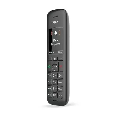Produktbild: Gigaset C570HX - DECT-Mobilteil mit Ladeschale - Fritzbox-kompatibel - hochwertiges Schnurloses Telefon für Router und DECT-Basis - leichte Bedienbarkeit, graphisches Display, schwarz
